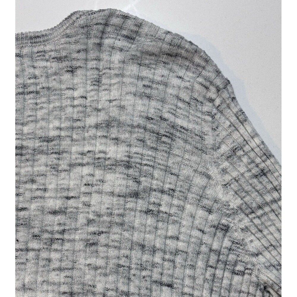 Women’s Garage Grey Navy Heather Open-Front Long Gray Knit Cardigan Sweater L - Picture 11 of 16
